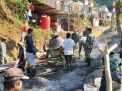 Medan Naik Turun Tak Surutkan Semangat Satgas TMMD Reguler Ke-129 Kodim 0708 Purworejo
