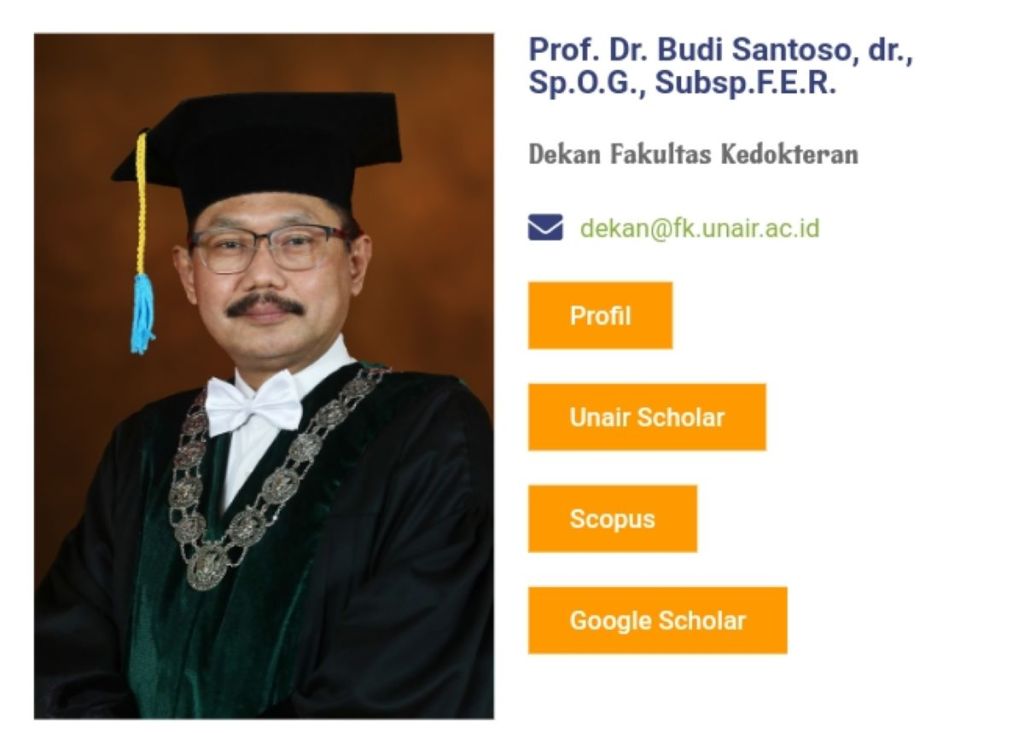 Di Website Unair Prof Bus Masih Menjabat Dekan FK