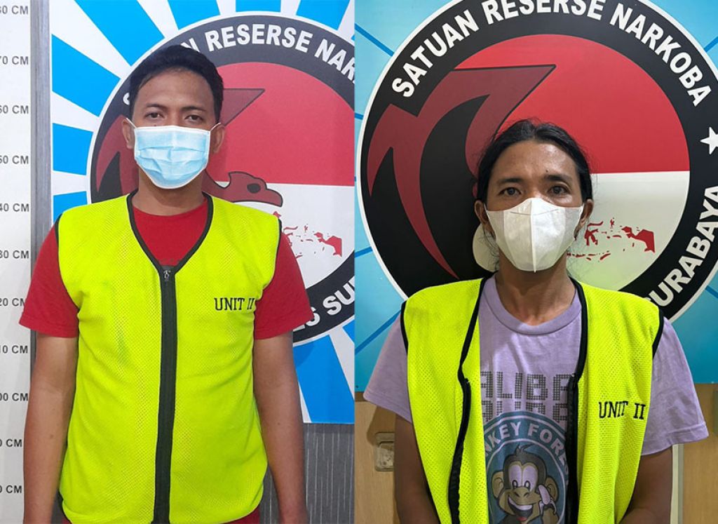 Dua pria pengedar sabu diamankan Satresnarkoba Polrestabes Surabaya
