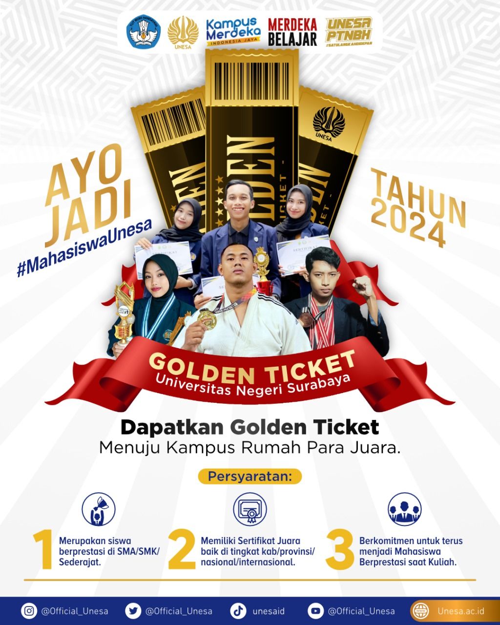 Unesa Buka Golden Ticket Bagi Pelajar Berprestasi Tanpa Tes