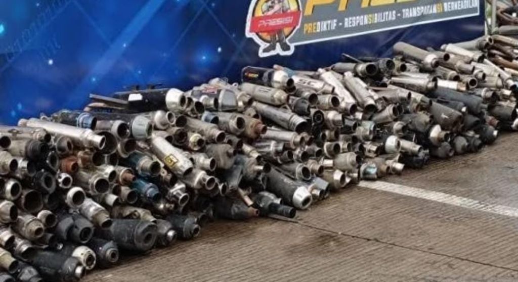 Operasi Lilin Semeru 2024 di Surabaya, Sita Ratusan Knalpot Brong