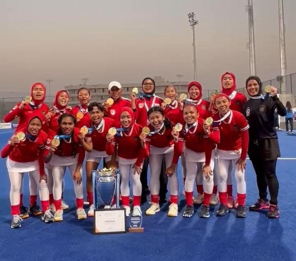 Timnas Hoki Outdoor Putri Indonesia Juara di Kejuaraan Hoki Asia Tengah 2025