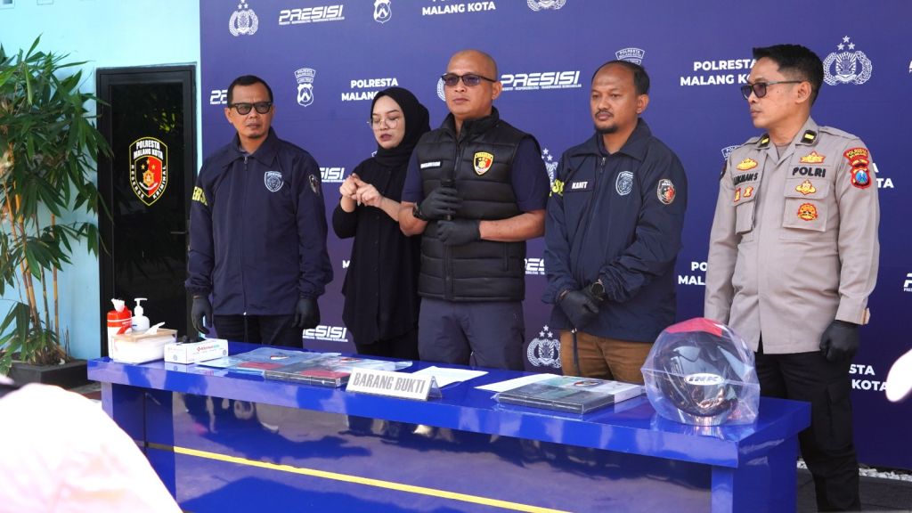 Polresta Malang Kota Ringkus Residivis Spesialis Bobol Konter HP dan Aksi Pencuriannya Viral di Medsos