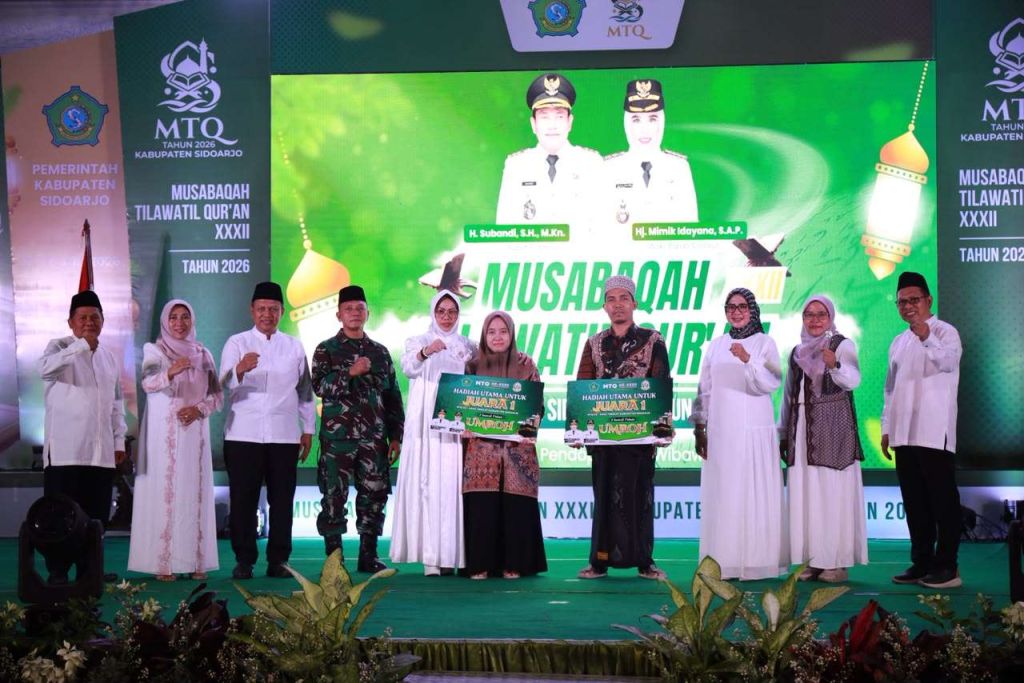 Gedangan Juara Umum MTQ ke-32 Sidoarjo, Bupati Subandi Siapkan Dua Tiket Umrah untuk Para Juara