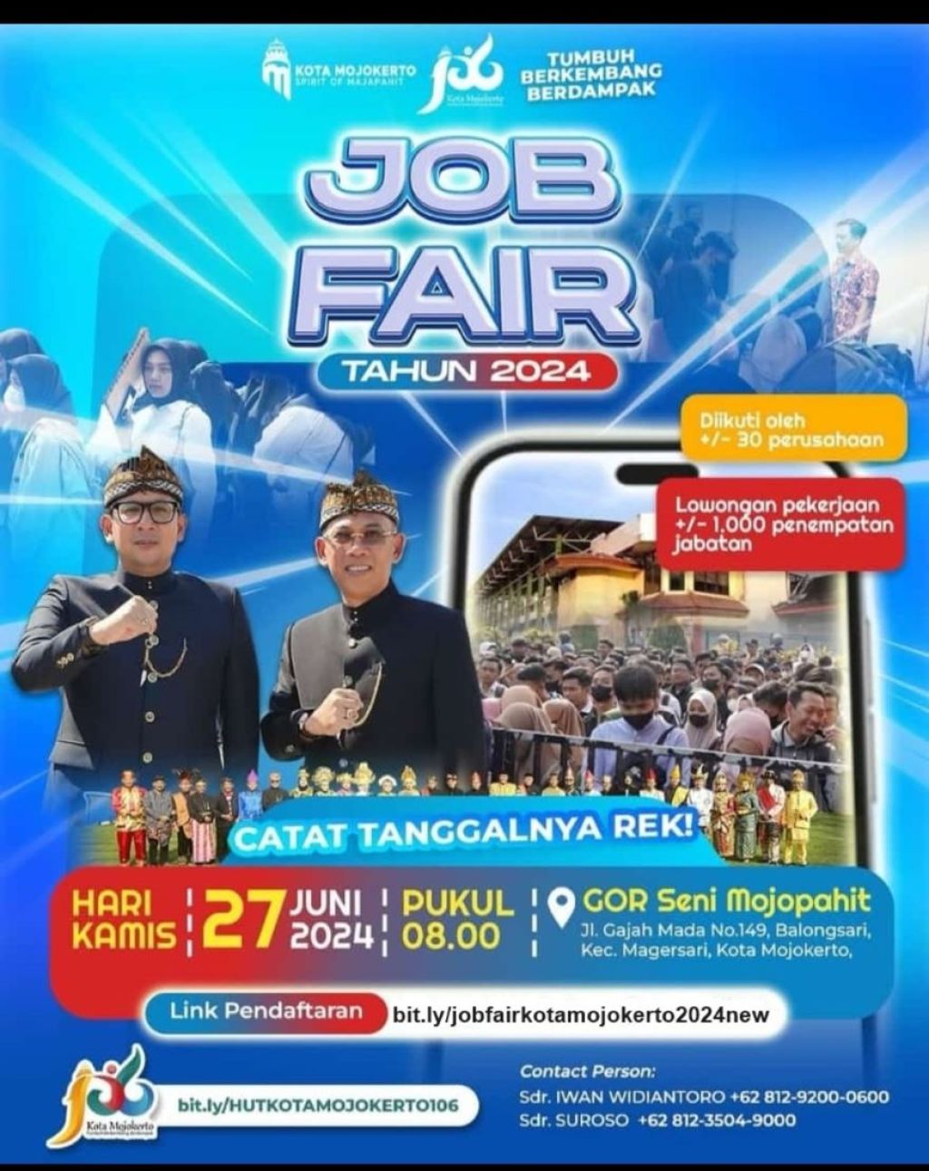 Ayo Daftar Rek, 1.328 Lowongan Kerja Semarakkan Job Fair Kota Mojokerto ...