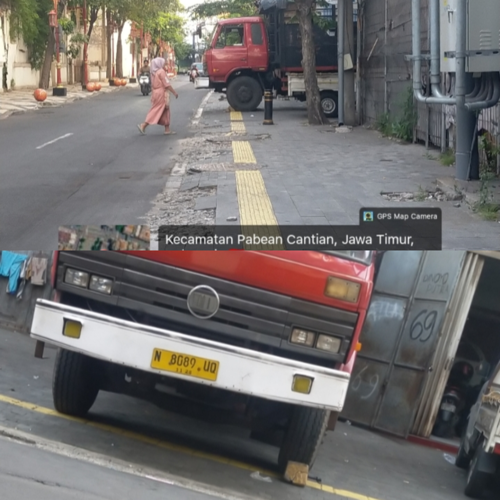 Truk Tutup Trotoar, Disabilitas Terhalang, Keselamatan Pejalan Kaki Terancam