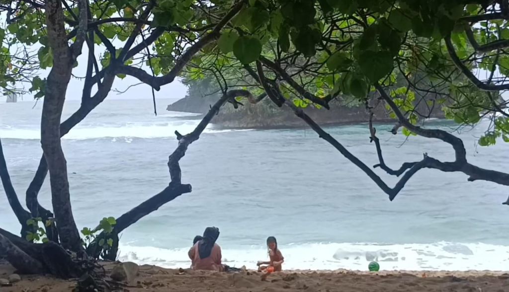 Keindahan Pantai Teluk Asmara di Malang selatan (Foto: Kris for mili.id)