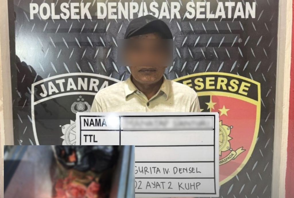 Tersangka diamankan di Mapolsek Denpasar Selatan