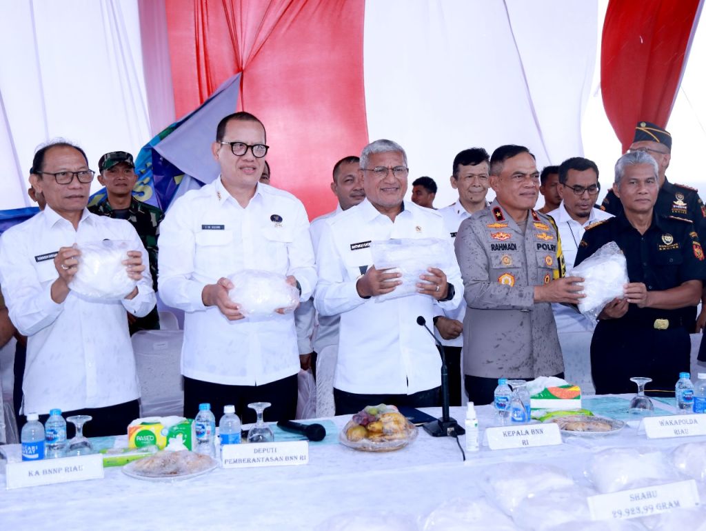 Barang bukti sabu yang disita dari jaringan pengedar narkoba  Bengkalis, Riau .(Foto: Biro Humas dan Protokol BNN RI)