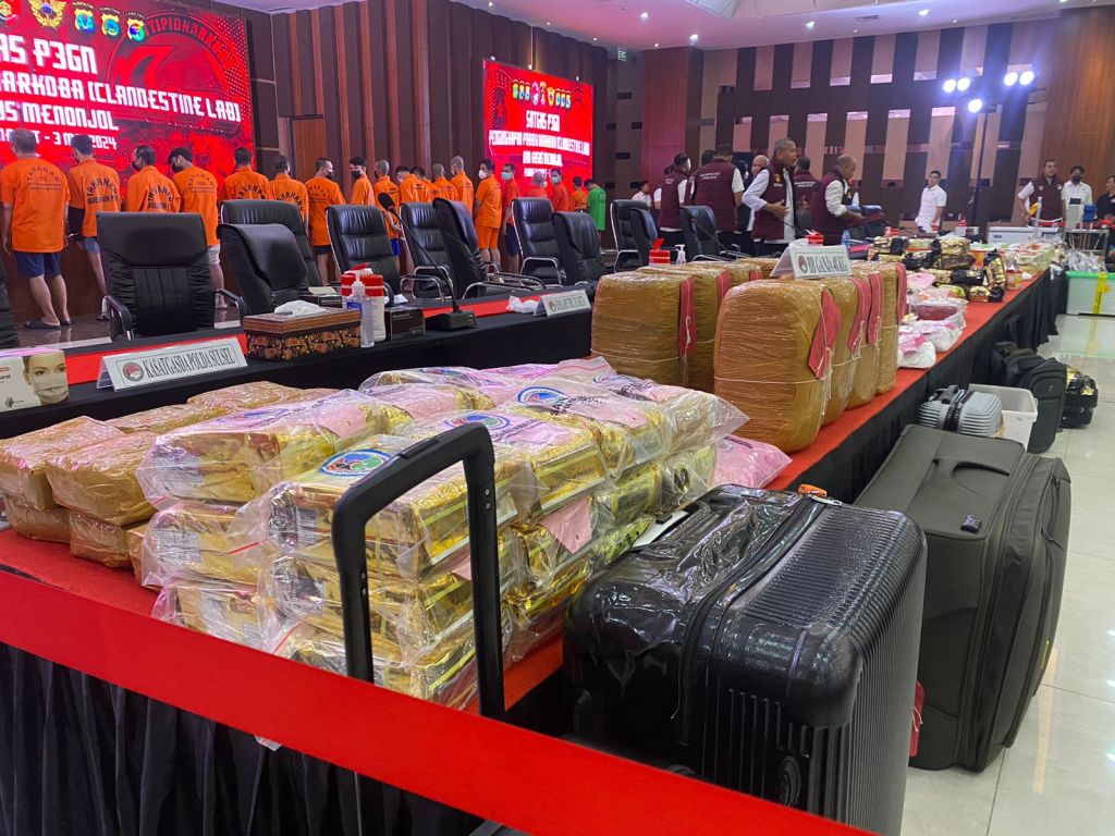 Satgas P3GN Polri membeberkan kasus narkoba yang diungkap sejak 21 September 2023 hingga 3 Mei 2024