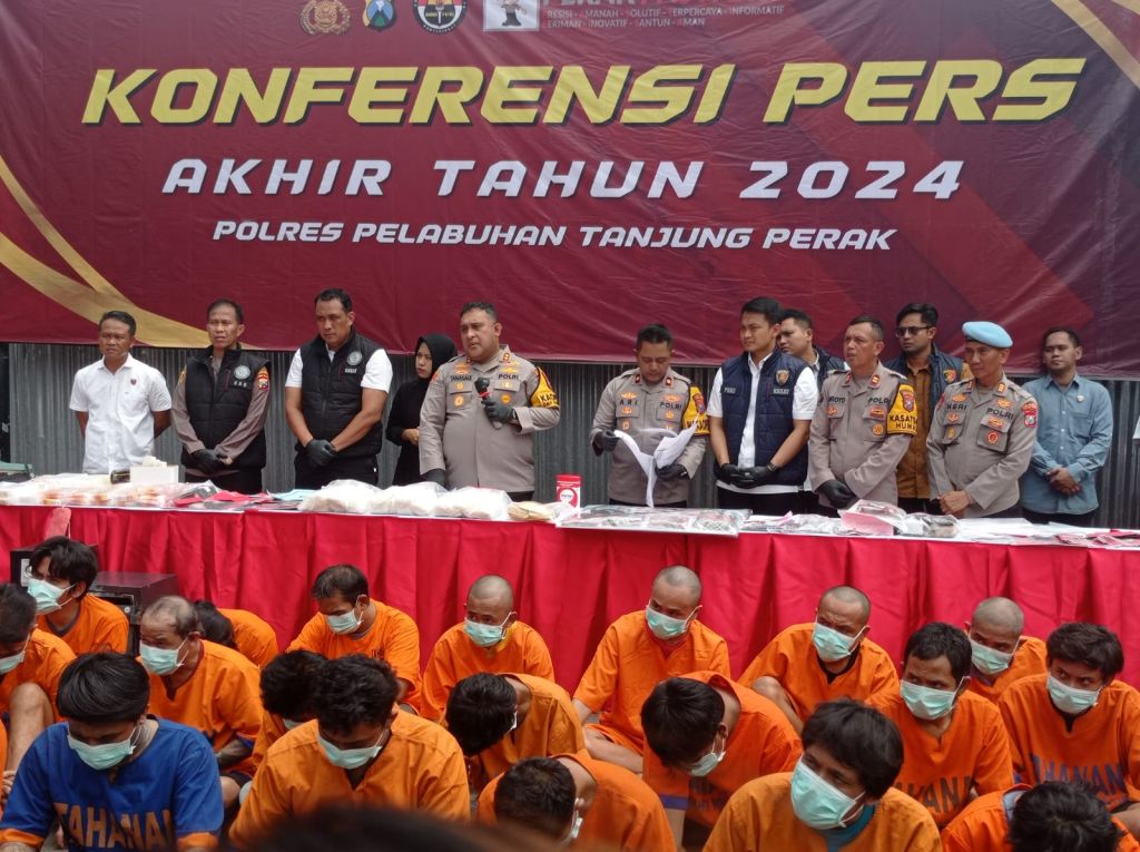 Sederet Ungkap Besar Narkoba Selama 2024 Dibeber Polres Pelabuhan Tanjung Perak