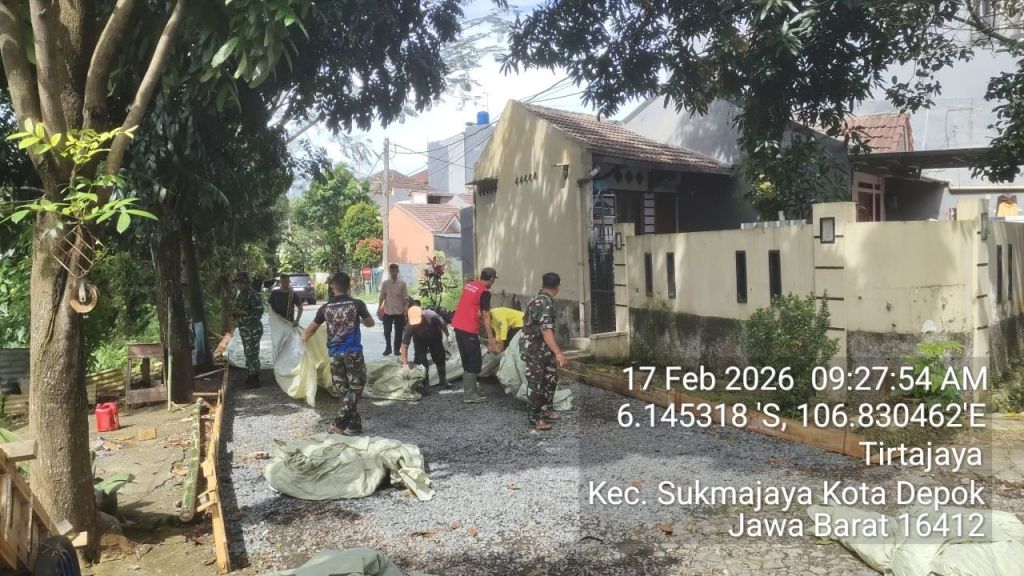 Hari Ke-7, Saluran Air Udite 30x40 Cm Dikebut Satgas TMMD Kodim Depok