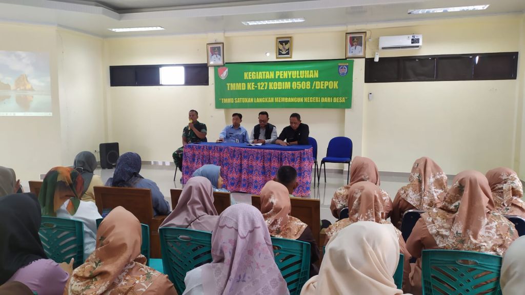 TMMD Ke-127 Kodim 0508/Depok, Kelurahan Kalimulya Gelar Penyuluhan Budidaya Ikan dan Kesejahteraan Sosial