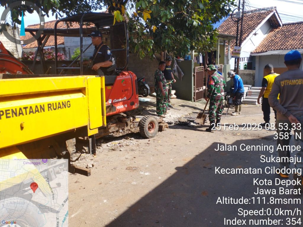 H+15 TMMD 127, TNI-Polri dan Warga Percepat Drainase di Cilodong