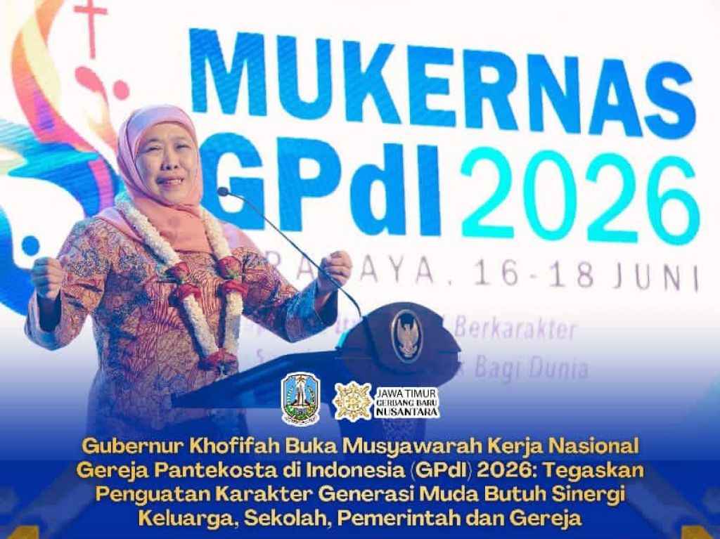 Khofifah Ajak Gereja Perkuat Pembinaan Generasi Muda, Soroti Ancaman Pinjol dan Kesehatan Mental